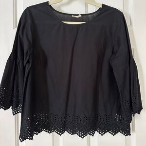 GAP Black Eyelet Women's Blouse